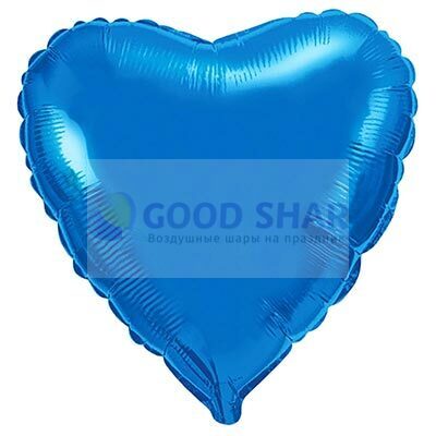 Шар фольгированный 18" Сердце Blue металлик