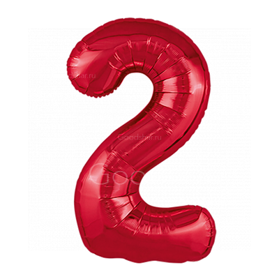 Цифра фольгированная 2 Red