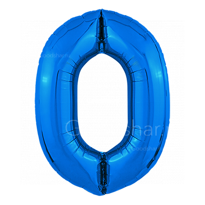 Цифра фольгированная 0 Blue