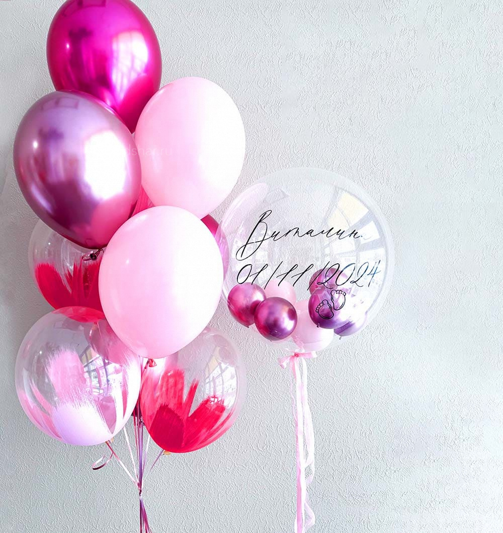 Набор воздушных шаров на выписку для девочки №589