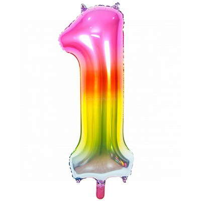 Цифра фольгированная 1 Rainbow Цифра фольгированная 1 Rainbow