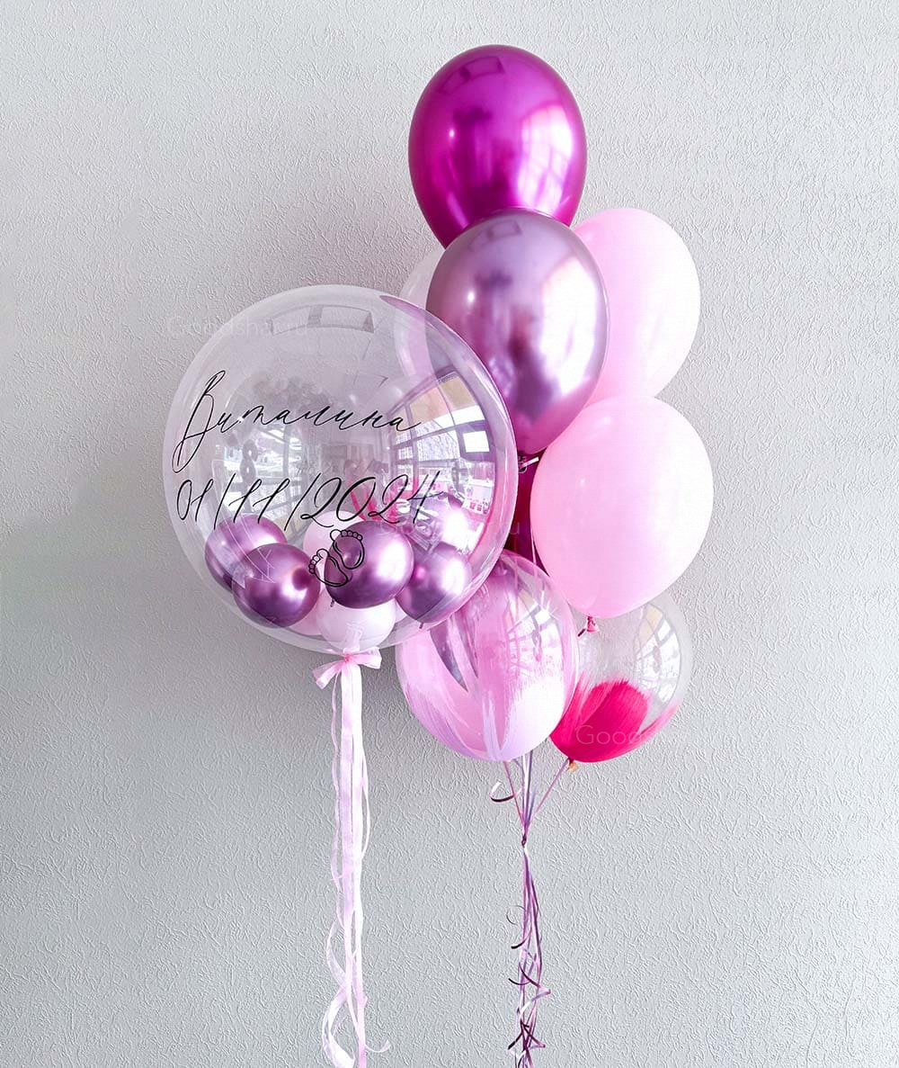 Набор воздушных шаров на выписку для девочки №589