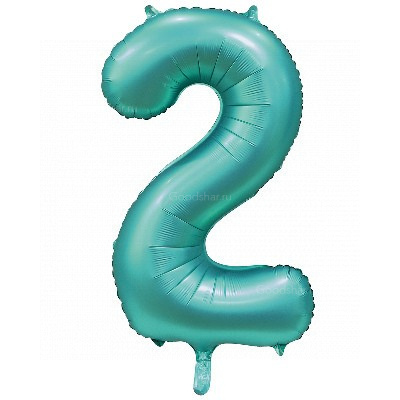 Цифра фольгированная 2 Satin Teal Цифра фольгированная 2 Satin Teal