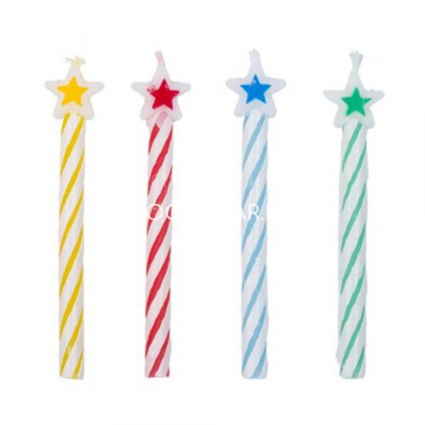 Свечи д/торта со звездой ассорти 8шт