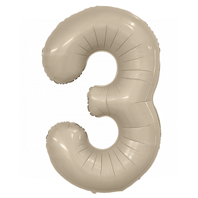 Цифра фольгированная 3 Satin Cream Цифра фольгированная 3 Satin Cream