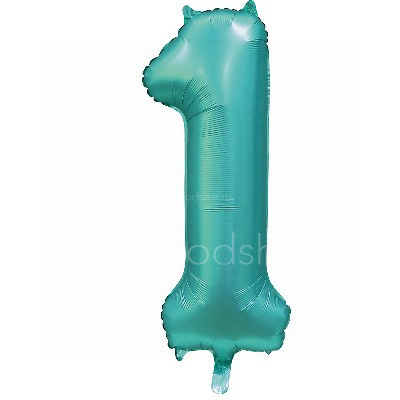Цифра фольгированная 1 Satin Teal