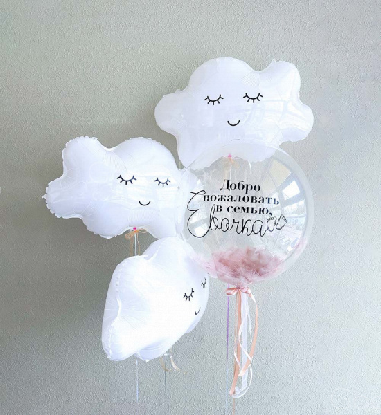 Набор воздушных шаров на выписку для девочик №582