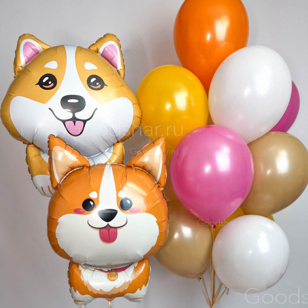 Набор воздушных шаров «Весёлые корги»