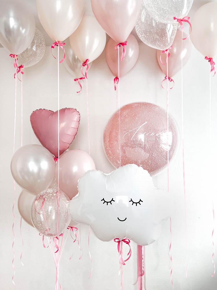 Набор воздушных шаров на выписку «Розовое облачко»