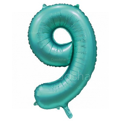Цифра фольгированная 9 Satin Teal Цифра фольгированная 9 Satin Teal