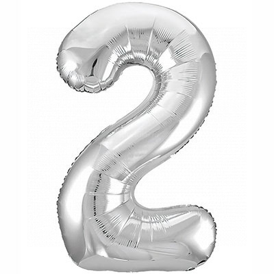 Цифра фольгированная 2 Silver Цифра фольгированная 2 Silver