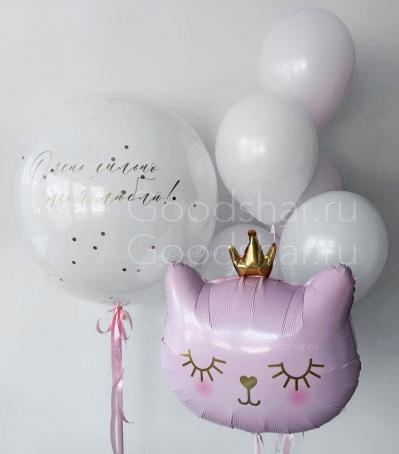 Набор воздушных шаров на выписку для девочки "Малиновая помадка"