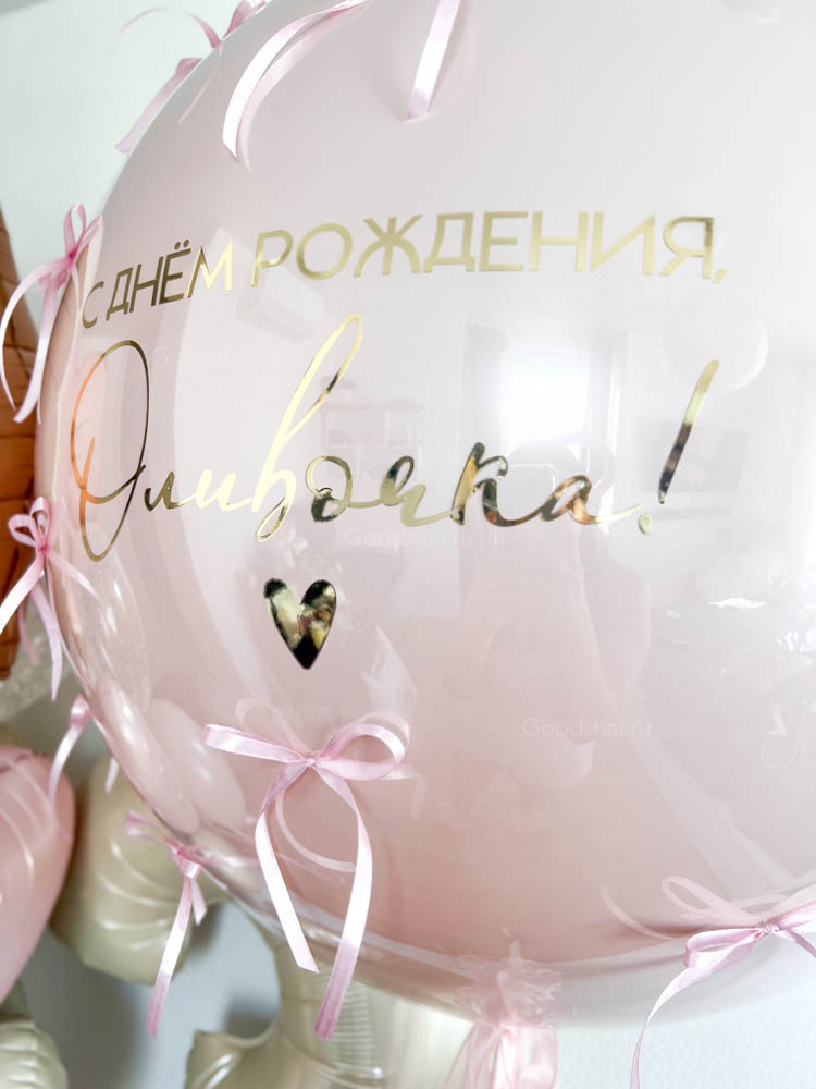 Набор воздушных шаров для девочки «Нежный праздник с бантом»