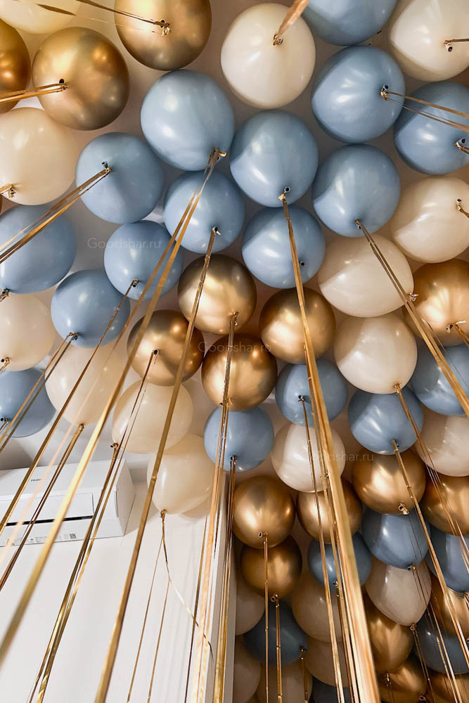 Набор воздушных шаров на выписку для мальчика "Нежное облачко и медвежонок"