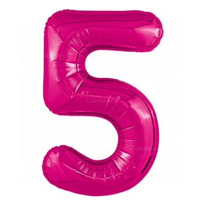 Цифра фольгированная 5 Fuchsia Цифра фольгированная 5 Fuchsia
