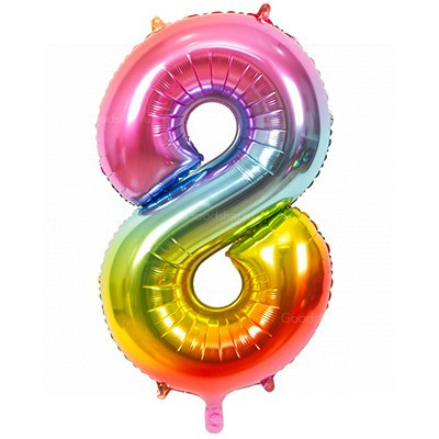 Цифра фольгированная 8 Rainbow Цифра фольгированная 8 Rainbow