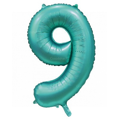 Цифра фольгированная 9 Satin Teal Цифра фольгированная 9 Satin Teal