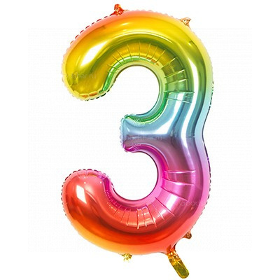 Цифра фольгированная 3 Raimbow Цифра фольгированная 3 Raimbow
