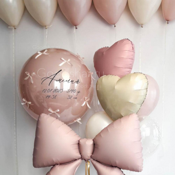 Набор воздушных шаров на выписку для девочки "Нежный момент"