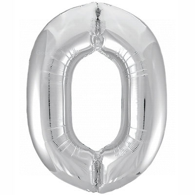 Цифра фольгированная 0 Silver Цифра фольгированная 0 Silver