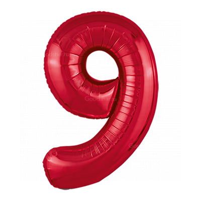 Цифра фольгированная 9 Red Цифра фольгированная 9 Red