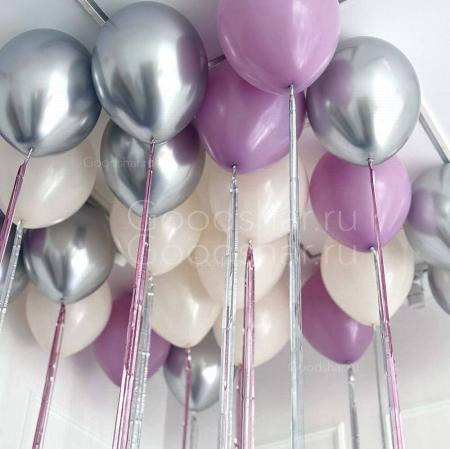 Воздушные шары под потолок с дождиком