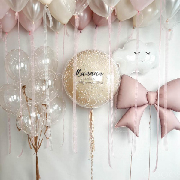 Набор воздушных шаров на выписку для девочки «Нежная Милана»