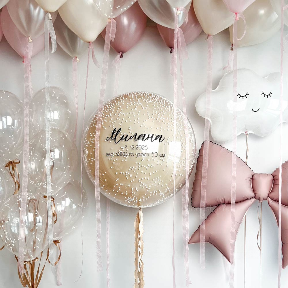 Набор воздушных шаров на выписку для девочки «Нежная Милана»