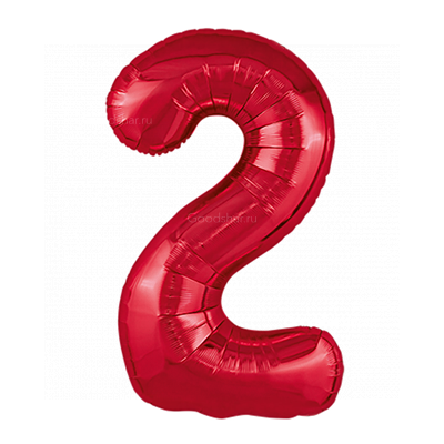 Цифра фольгированная 2 Red Цифра фольгированная 2 Red