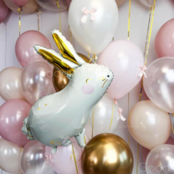  Набор воздушных шаров на выписку «Золотой зайчик»