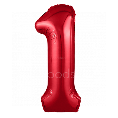 Цифра фольгированная 1 Red