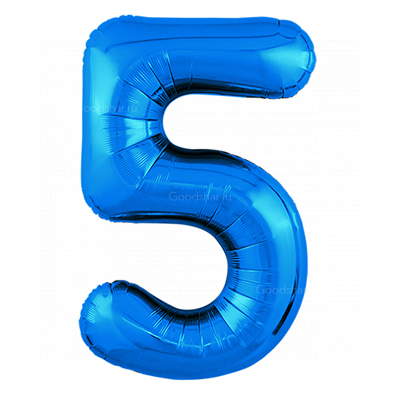 Цифра фольгированная 5 Blue Цифра фольгированная 5 Blue