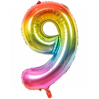 Цифра фольгированная 9 Rainbow Цифра фольгированная 9 Rainbow