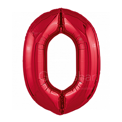 Цифра фольгированная 0 Red