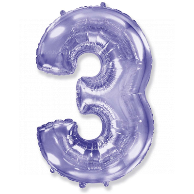 Цифра фольгированная 3 Lilac Цифра фольгированная 3 Lilac