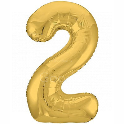 Цифра фольгированная 2 Gold