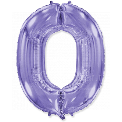 Цифра фольгированная 0 Lilac