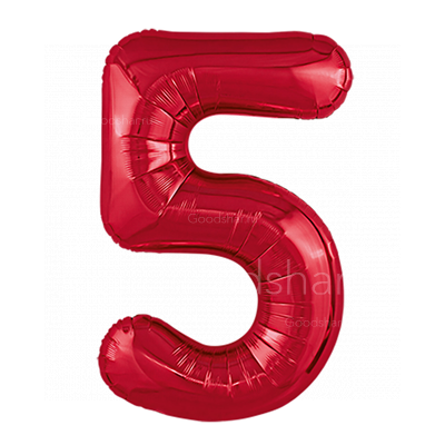 Цифра фольгированная 5 Red Цифра фольгированная 5 Red