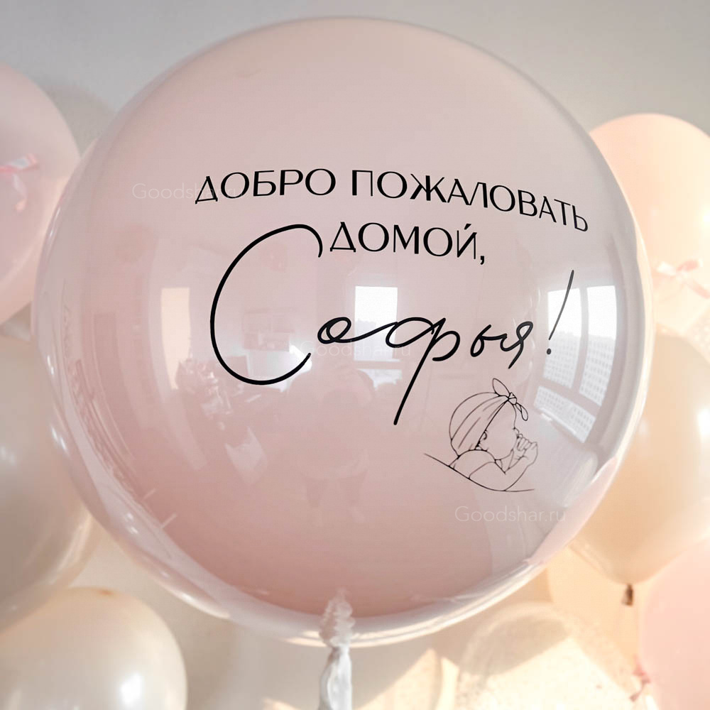 Набор воздушных шаров на выписку для девочки «Нежный акцент»