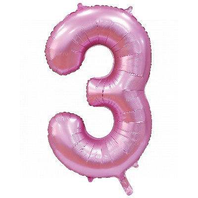 Цифра фольгированная 3 Satin Pink Цифра фольгированная 3 Satin Pink