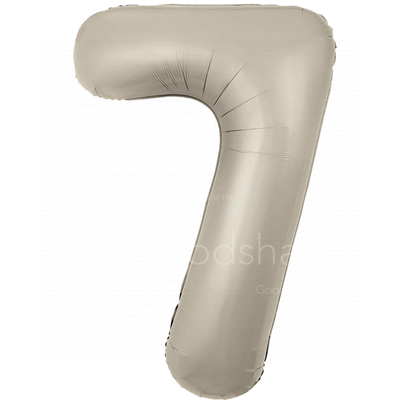Цифра фольгированная 7 Satin Cream