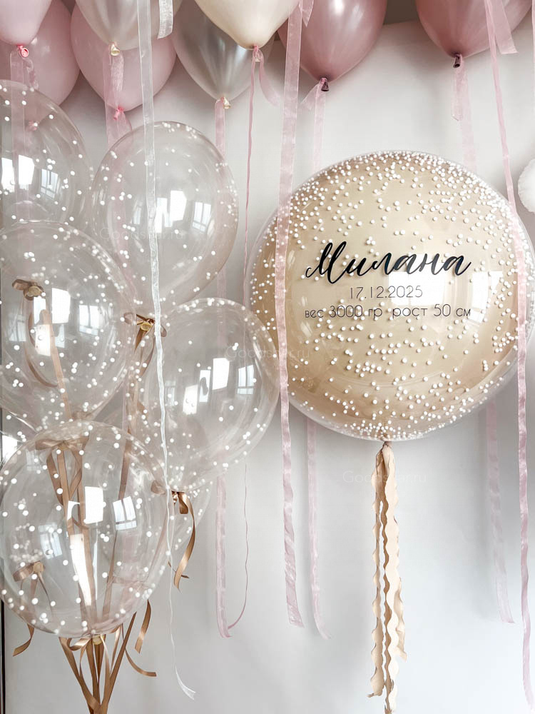 Набор воздушных шаров на выписку для девочки «Нежная Милана»