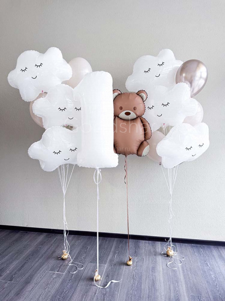 Набор воздушных шаров на годик "Облака №3"