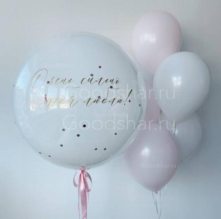 Набор воздушных шаров на выписку для девочки "Сахарная пудра"