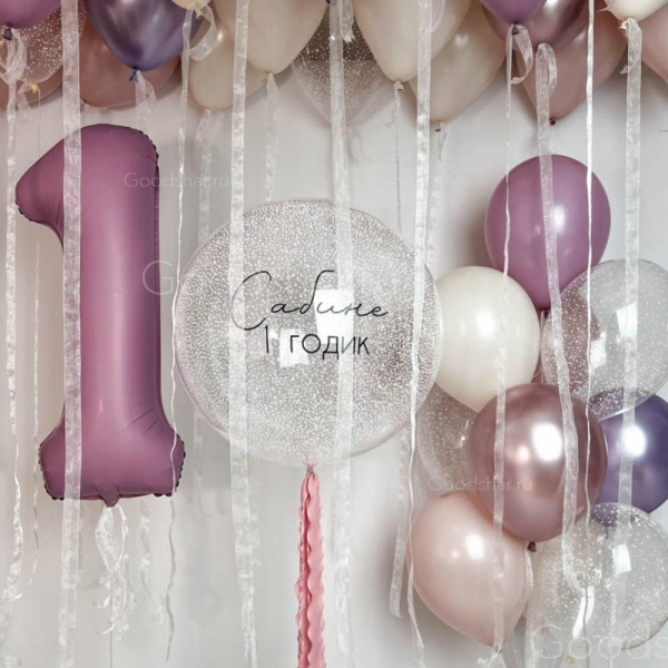 Набор воздушных шаров на годик для девочки "Первый праздник"