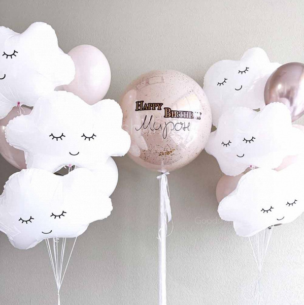 Набор воздушных шаров на годик "Облака №4"