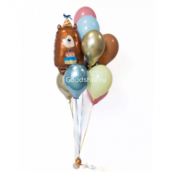 Набор воздушных шаров "Медведь с тортиком"