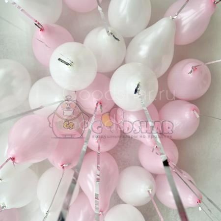 Шары "Розовый, белый" 25 шт. 