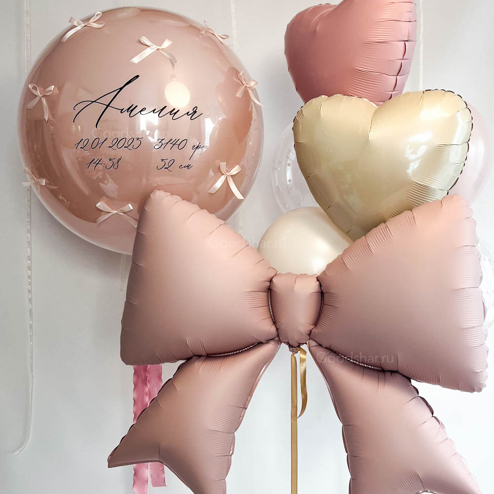 Набор воздушных шаров на выписку для девочки "Нежный момент"