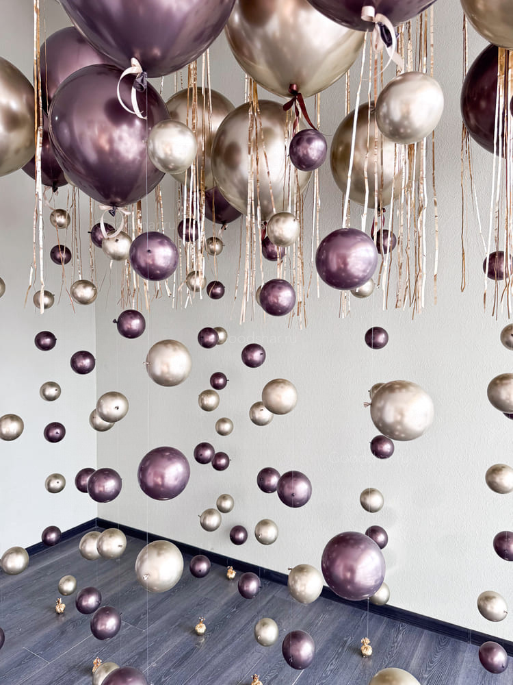 Набор воздушных шаров «Гранат и золото»